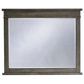 A-America Glacier Point 36" x 42" Solid Wood Frame Mirror in Gray Stone