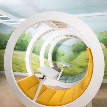 Rolling student study/hangout pods