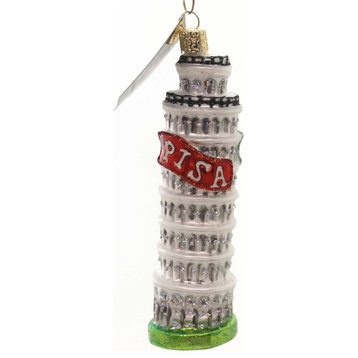 Old World Christmas Leaning Tower of Pisa Glass Ornament Italy 20055