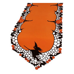 Xia Home Fashions - Witch Embroidered Cutwork Table Runner, 15''x54'' - Table Runners