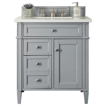 Brittany 30" Single Vanity, Urban Gray, Arctic Fall Solid Surface