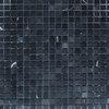 Nero Marquina Black Marble 5/8x5/8 Grid Square Mosaic Tile Polished, 1 sheet