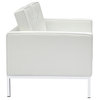 Modern Classics Button Loveseat in Leather, White