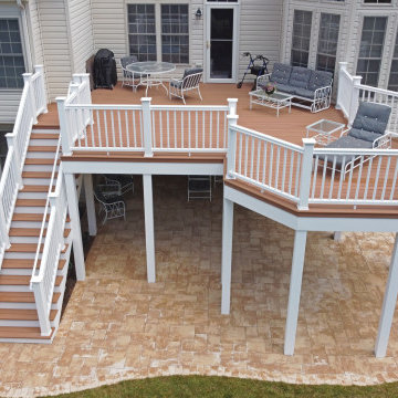 Azek Cypress Decking, TimberTech Radiance Rail, 715 Sq Ft Nicolock Paver Patio