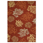 Couristan Inc - Couristan Outdoor Escape Sea Reef Indoor/Outdoor Area Rug, Terra Cotta, 2'x4' - Paying homage to nature's purest pleasures, the Outdoor Escape Collection is Couristan's newest addition to the weather-resistant area rug category. Offering picturesque renditions of various outdoor scenes, these durable performance area rugs have a novelty appeal that is perfect for complementing themed decor. Featuring a unique hand-hooked construction, each design in the collection showcases a textured loop pile that adds dimension to the motifs. With patterns like beach landscapes, lighthouses, and sea shells, these outdoor/indoor area rugs create a soothing atmosphere reminiscent of treasured vacation spots and outdoor hobbies. Welcoming the delights of bare feet, they are surprisingly sturdy and are designed to withstand the rigors of outdoor elements. Made with 100% fiber-enhanced Courtron polypropylene these whimsical floor fashions are mold and mildew resistant and can be used in a multitude of spaces, like covered outdoor patios, sunrooms, and kitchens. Easy to clean, these multi-purpose area rugs are an ideal selection for households where fun is the essential ingredient.