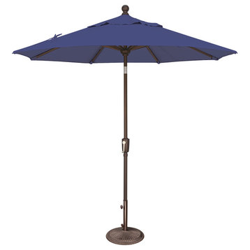 Catalina 7.5' Push Button Tilt Umbrella, Sky Blue, Solefin Fabric
