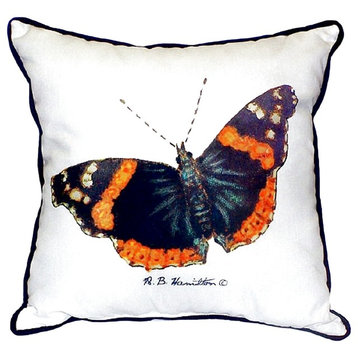 Red Admiral ButterFly Extra Large Zippered Pillow 22x22