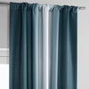 Parallel Printed Linen Textured Room darkening Curtain Single Panel, Teal, 50"x108"