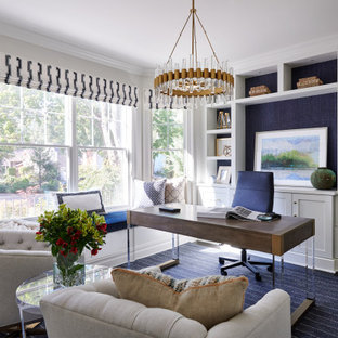 Photo of a transitional home office in New York.