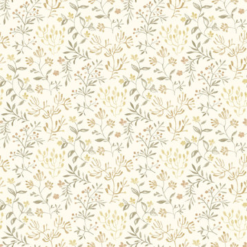 Tarragon Honey Dainty Meadow Wallpaper Sample