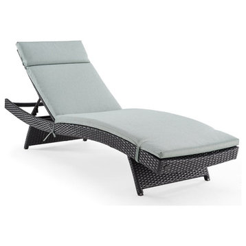 Pemberly Row Patio Chaise Lounge in Brown and Mist