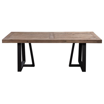 Prairie Rectangular Dining Table, Natural/Black