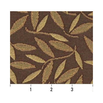 Brown And Gold Floral Leaf Contract Grade Upholstery Fabric By The Yard