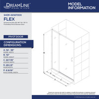DreamLine Flex 28 to 60""x72" Pivot Shower Door, SHDR-22327200-01