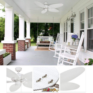 Honeywell Duvall 52 Inch Tropical Outdoor Ceiling Fan, White