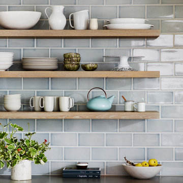 Nautical-Inspired Artisan Subway Tile Kitchen