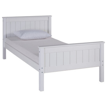 Harmony Twin Wood Platform Bed, White