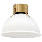Hinkley - Hinkley 3481HB-CO Argo Small Flush Mount in Heritage Brass with Cased Opal Glass - Voltage : 120V