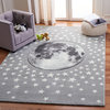 Safavieh Carousel Kids Area Rug, CRK135, Light Gray and White, 5'3"x7'6"