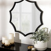 Lalina Scalloped Round Framed Accent Mirror, Black 24 Diameter