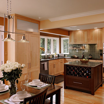 Cozy and Rustic Green Colored Kitchen - Herndon, VA