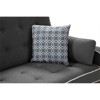 Austin Gray Fabric Sleeper Sofa with 2 USB Charging Ports and 4 Accent Pillows