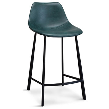 Pablo Counter Stool, Set of 2, Teal Blue