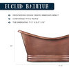 Euclid 6' Copper Freestanding Bathtub With No Overflow