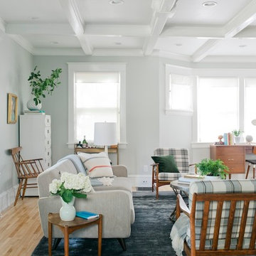 Curbly Living Room Makeover with Blinds.com Roman Shades