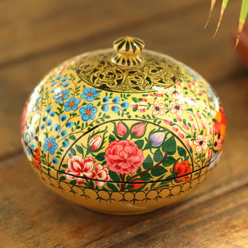 Novica Handmade Kashmir Cache Papier Mache Decorative Box