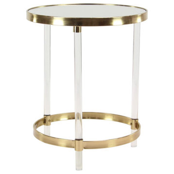 Contemporary Gold Acrylic Plastic Accent Table 45841