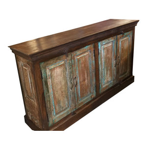 Mogul Interior - Consigned Antique  British Colonial Sideboards Chest Teak Wood Console Buffet - Buffets And Sideboards