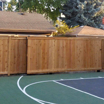 Wood on Aluminum Cantilever Gate