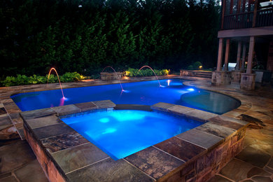 Pool - rustic pool idea in Atlanta