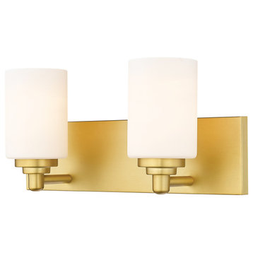 Soledad 2 Light Vanity Lighting, Brushed Gold