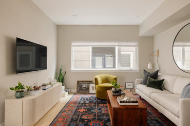 Inspiration for a contemporary living room remodel in Denver