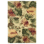 KAS Rugs & Home - Sparta 3148 Beige Palm Leaves Rug, 5'3"x8'3" - Sparta 3148 Beige Palm Leaves 5'3"x8'3". Hand-Tufted of 100% Wool with Cotton Backing. Made in China. Vacuum regularly & spot clean stains. Professional cleaning recommended periodically.
