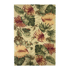 Sparta 3148 Beige Palm Leaves Rug, 3'6"x5'6"
