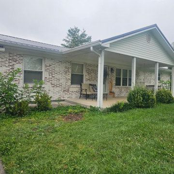 Textured brick home with German Smear