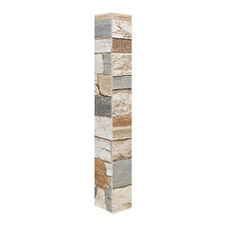 142-CT2-BRIGHTON WIDE STACKED STONE OUTSIDE CORNER - 48"H X 3 &frac12;" W X 1 &frac12;"D - Wall Panels