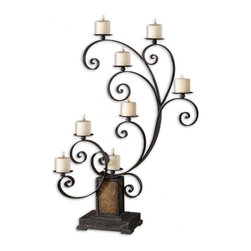 www.essentialsinside.com: kara aged black metal candelabra - Candleholders