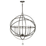 Crystorama - Solaris 9 Light Bronze Sphere Chandelier - Less is more with the sleek minimalist Solaris collection. Inspired by artwork at the MoMA in New York, the Solaris Collection is the perfect marriage of form and function. The fixture combines thin, swiping arms with a sculptural, sphere-shaped wrought cage. Whether the look is rustic, boho, modern or a transitional vibe, this light is as versatile as it is stylish.