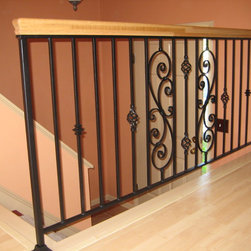 r033 Decorative guard rail with oak top - Mixed Media Art