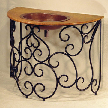 Hierro Remolino Marble and Copper Vanity