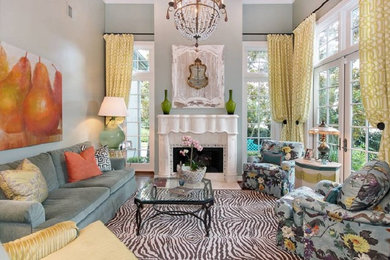 Living room - eclectic living room idea in Houston