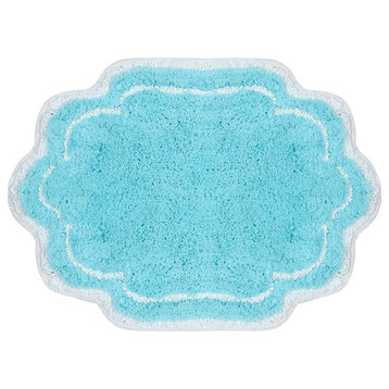 Allure Collection Absorbent Cotton Machine Washable Rug 17"x24", Turquoise