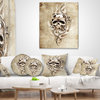 Vintage Style Skull Devil Tattoo Abstract Throw Pillow, 18"x18"