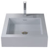ADM Square Freestanding Sink, White, 19", Matte White