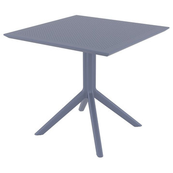 Compamia 31" Sky Square Table, Dark Gray