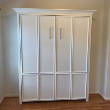 Nashville Murphy Beds Custom Built Vertical Queen Murphy Bed Cabinet in White